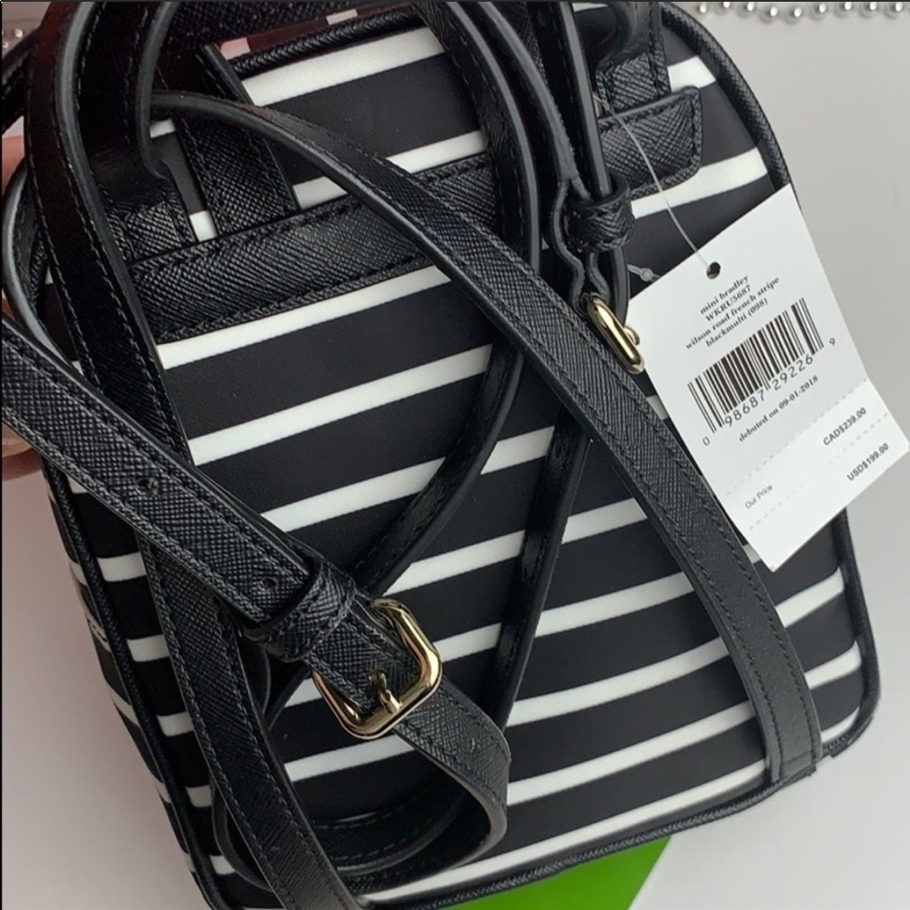 Kate Spade Backpack Mini Bradley French Sripe - Picture 5 of 8